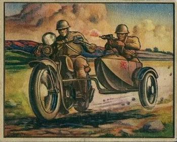 1939 Gum Inc. World In Arms (R173) #Iron Cavalry 4 Japanese Scout Motorcycle Front