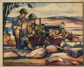 1939 Gum Inc. World In Arms (R173) #Field Artillery 4 United States .30-Caliber Heavy Machine Gun Front