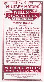 1997 Imperial Publishing Ltd Military Motors #6 Motor Buses Back