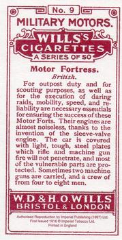 1997 Imperial Publishing Ltd Military Motors #9 Motor Fortress Back