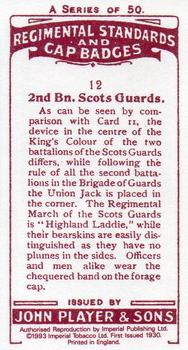 1993 Imperial Publishing Ltd Regimental Standards and Cap Badges #12 2nd Bn. Scots Guards Back