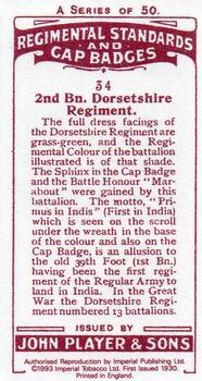 1993 Imperial Publishing Ltd Regimental Standards and Cap Badges #34 2nd Bn. Dorsetshire Regiment Back