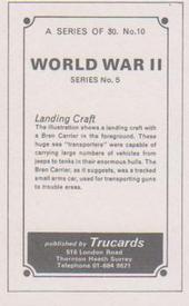 1970 Trucards World War 2 #10 Landing Craft Back