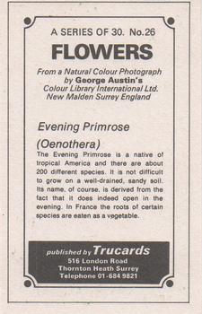 1970 Trucards Flowers #26 Evening Primrose Back