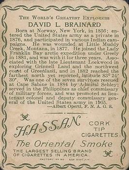 1910 Hassan The World's Greatest Explorers (T118) #NNO David L. Brainard Back