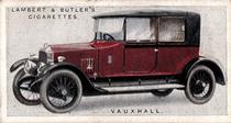 1922 Lambert & Butler Motor Cars #1 Vauxhall Front