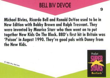 1991 Pro Set SuperStars MusiCards (UK Edition) #9 Bell Biv Devoe Back