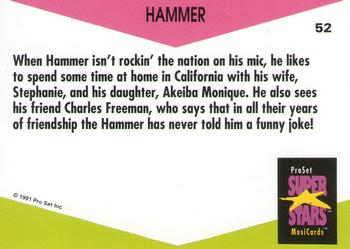1991 Pro Set SuperStars MusiCards (UK Edition) #52 Hammer Back