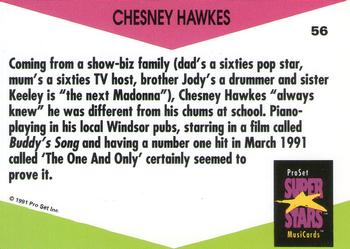 1991 Pro Set SuperStars MusiCards (UK Edition) #56 Chesney Hawkes Back