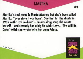 1991 Pro Set SuperStars MusiCards (UK Edition) #84 Martika Back