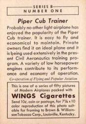 1941 Wings Modern Airplanes Series B (T87b) #1 Piper 