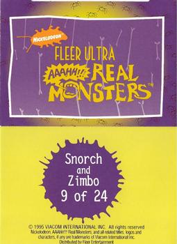 1995 Fleer Ultra AAAHH!! Real Monsters - Pop-Ups #9 Snorch and Zimbo Back