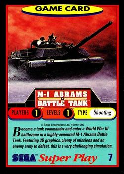 1992 Panini Sega Super Play #7 Abrams Battle Tank Front