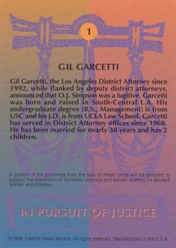 1994 In Pursuit of Justice: The Simpson Case #1 Gil Garcetti Back