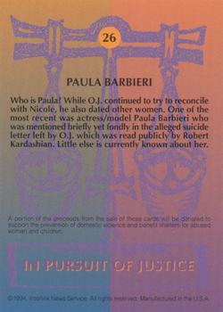 1994 In Pursuit of Justice: The Simpson Case #26 Paula Barbieri Back