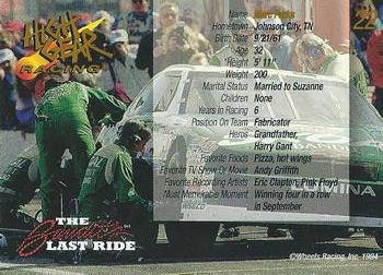 1994 Wheels High Gear Power Pack Team Set The Bandit's Last Ride #22 Marc Parks Back