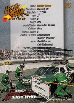 1994 Wheels High Gear Power Pack Team Set The Bandit's Last Ride - Gold #26 Brad Turner Back