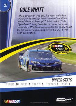 2015 Press Pass Cup Chase - Red #37 Cole Whitt Back