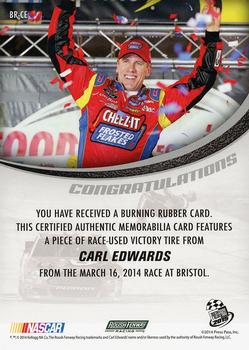 2015 Press Pass Cup Chase - Burning Rubber Green #BR-CE Carl Edwards Back