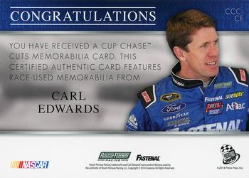2015 Press Pass Cup Chase - Cup Chase Cuts Melting #CCC-CE Carl Edwards Back