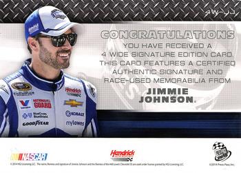 2015 Press Pass Cup Chase - 4-Wide Signature Edition #4W-JJ Jimmie Johnson Back