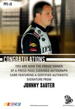 2015 Press Pass Cup Chase - Press Pass Signings #PPS-JS Johnny Sauter Back