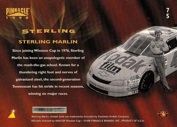 1996 Pinnacle - Foil #75 Sterling Marlin Back