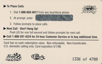 1995 Assets - $2 Phone Cards #NNO Dale Jarrett Back
