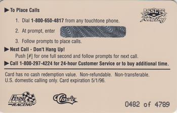 1995 Assets - $2 Phone Cards #NNO Geoff Bodine Back