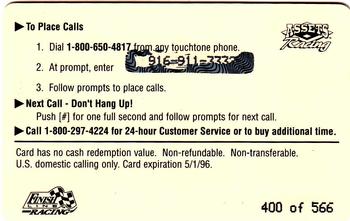 1995 Assets - $2 Phone Cards Gold Signature #NNO Bobby Labonte Back