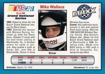 1993 Maxx Premier Series #53 Mike Wallace Back