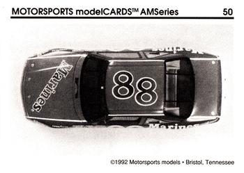 1992 Motorsports Modelcards AM Series #50 Buddy Baker's Car Back