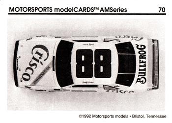 1992 Motorsports Modelcards AM Series #70 Buddy Baker's Car Back