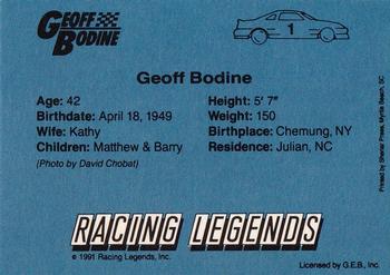 1991 Racing Legends Geoff Bodine #1 Geoff Bodine Back