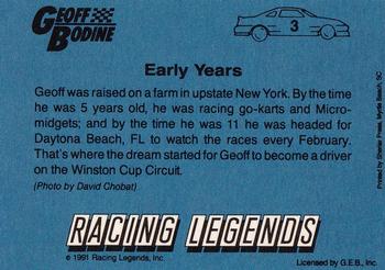 1991 Racing Legends Geoff Bodine #3 Geoff Bodine Back