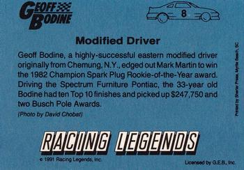 1991 Racing Legends Geoff Bodine #8 Geoff Bodine Back