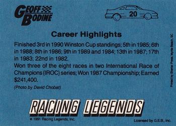 1991 Racing Legends Geoff Bodine #20 Geoff Bodine Back