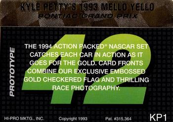 1994 Action Packed - Prototypes #KP1 Kyle Petty's Car Back