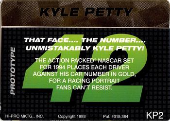 1994 Action Packed - Prototypes #KP2 Kyle Petty Back