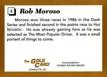 1991 The Gold Card Rob Moroso #3 Rob Moroso's car Back