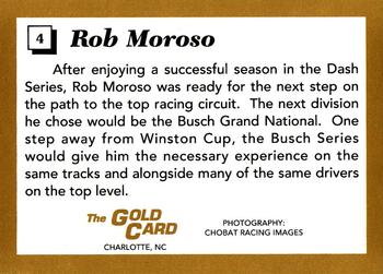 1991 The Gold Card Rob Moroso #4 Rob Moroso's car Back