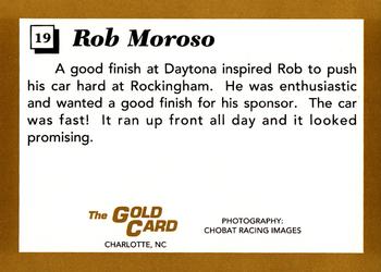 1991 The Gold Card Rob Moroso #19 Rob Moroso's car Back