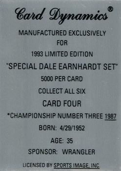 1993 Card Dynamics Double Eagle Racing Collectibles Dale Earnhardt #4 Dale Earnhardt Back