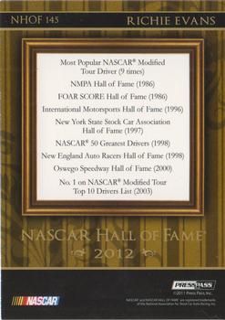 2012 Press Pass Ignite - NASCAR Hall of Fame Blue #NHOF 145 Richie Evans Back