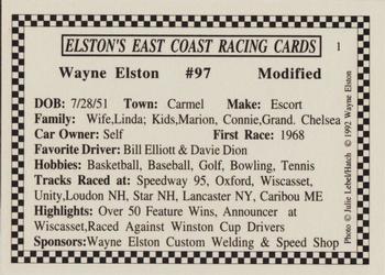 1992 Elston's East Coast Racing #1 Wayne Elston Back