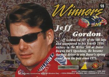 1996 Pinnacle Zenith - 24KT Artist Proof #98 Jeff Gordon / Brooke Gordon Back