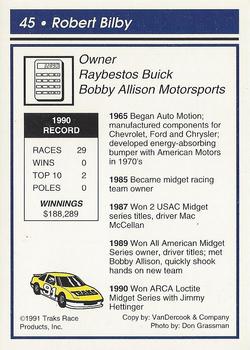 1991 Traks - Glossy #45 Bob Bilby Back