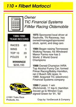 1991 Traks - Glossy #110 David Green's Car Back