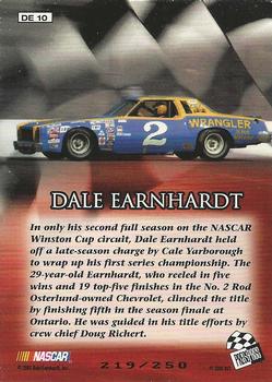 2001 Press Pass Stealth - Dale Earnhardt Championship Season Celebration Foil #DE 10 Dale Earnhardt - 1980 Back