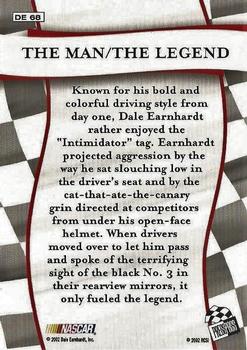 2002 Press Pass VIP - Dale Earnhardt The Man/The Legend #DE 68 Dale Earnhardt Back